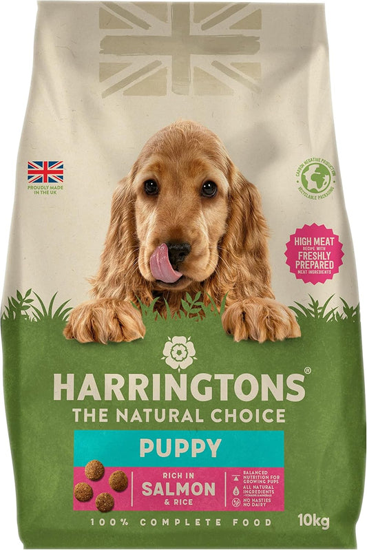 Harringtons Complete Dry Puppy Food Salmon & Rice 10kg - Made with All Natural Ingredients?HARRPUPS-10