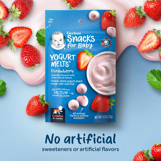 Gerber Baby Snacks Yogurt Melts, Strawberry, 1 Ounce (Pack of 7)