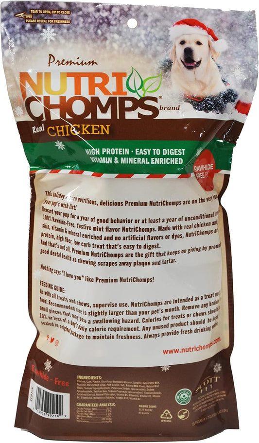 NutriChomps Dog Chews, 6-inch Holiday Candy Canes, 12 Count, red/Green