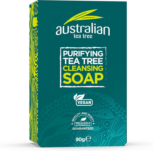 Australian Tea Tree Soap Bar, Purifying, Natural, Vegan, Cruelty Free, Paraben And Sls Free, Cleansing, 90 G