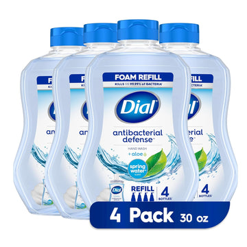 Dial Antibacterial Foaming Hand Wash Refill, Spring Water, 30 Ounce Pack Of 4