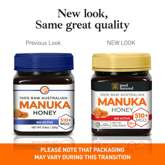 Raw Manuka Honey MGO 510+ - High-Strength Honey Manuka - Pure Manuka Honey - 250g - 8.8 oz - Good Natured