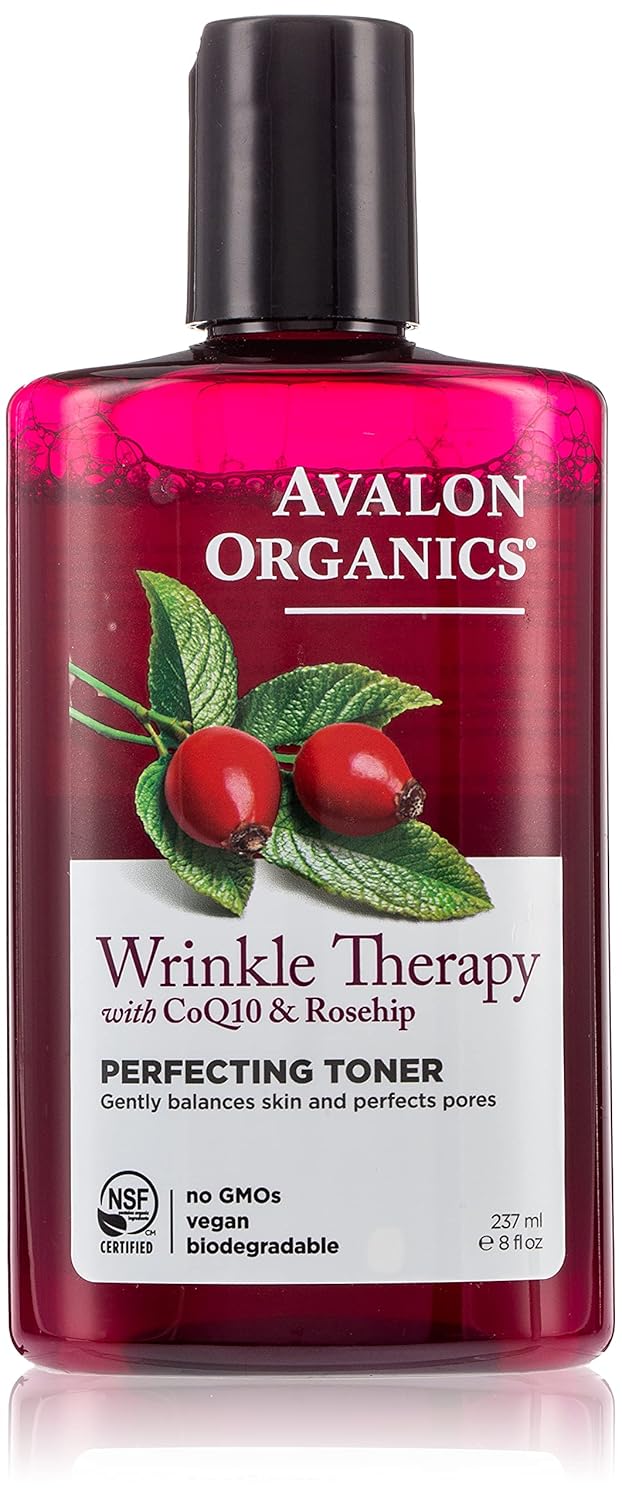 Avalon Organics Perfecting Toner, Wrinkle Therapy With Coq10 & Rosehip, 8 Oz