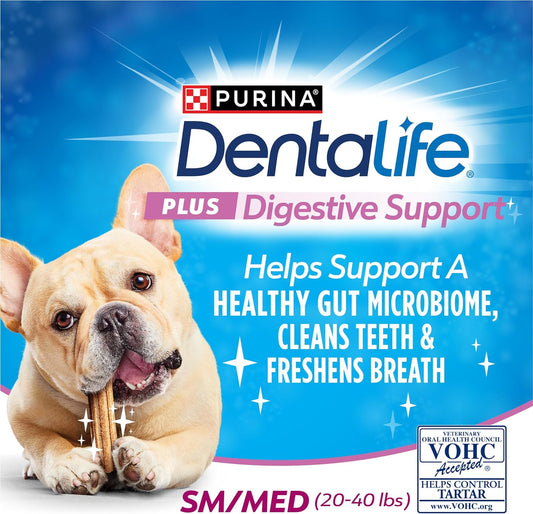 Dentalife Purina Plus Digestive Support Chicken And Pumpkin Flavor Small/Medium Dog Dental Chews - 6 Oz. Pouch