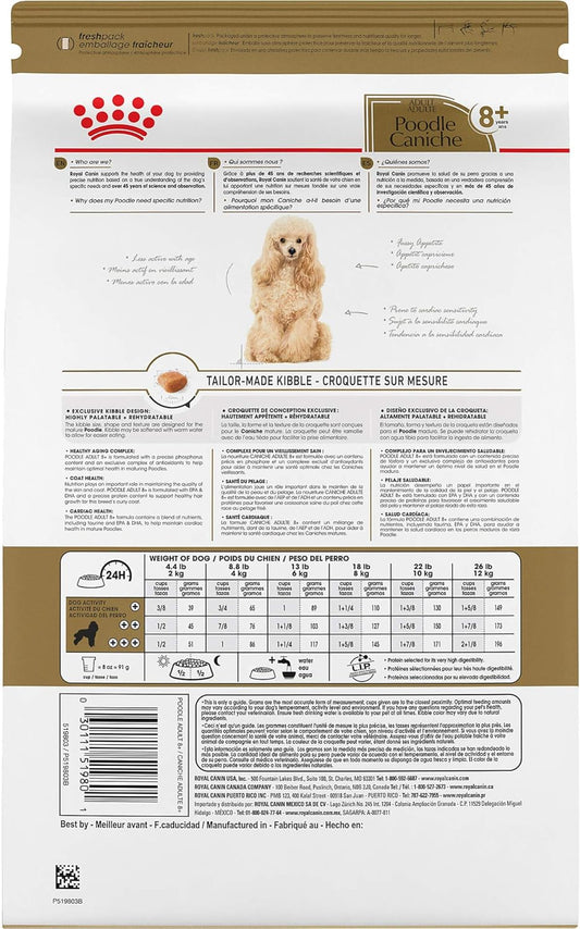 Royal Canin Breed Health Nutrition Poodle 8+ Adult Dry Dog Food, 3 lb bag