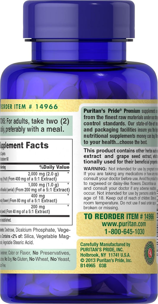 Puritan'S Pride Blueberry Eyebright Complex, 120 Caplets