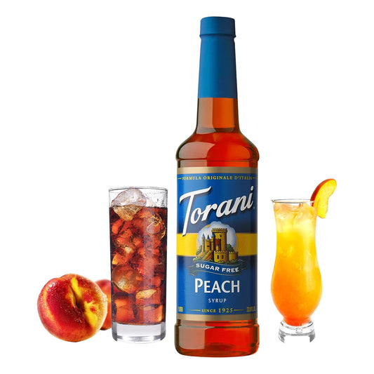 Torani Sugar Free Syrup, Peach, 25.4 Ounces (Pack Of 4)