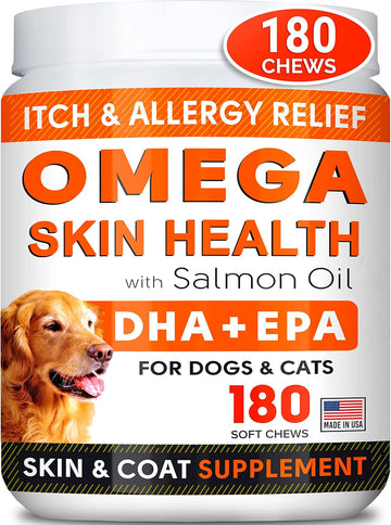 Strellalab Fish Oil Omega 3 Treats For Dogs - Allergy And Itch - Skin And Coat Supplement - Joint Health - Wild Alaskan Salmon Oil - Omega 3 6 9 - Epa & Dha - 150 Chews - Pollock