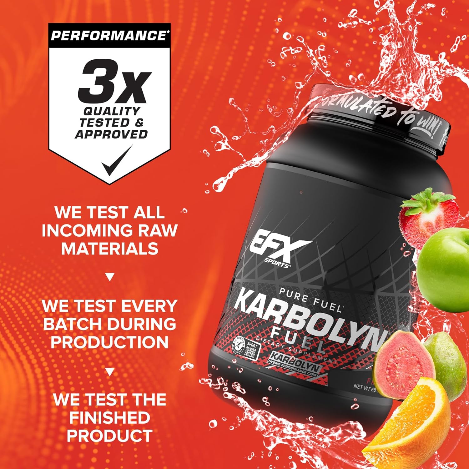 Efx Sports Karbolyn Fuel | Fast-Absorbing Carbohydrate Powder | Carb Load, Sustained Energy, Quick Recovery | Stimulant Free | 36 Servings (Fruit Punch) : Health & Household