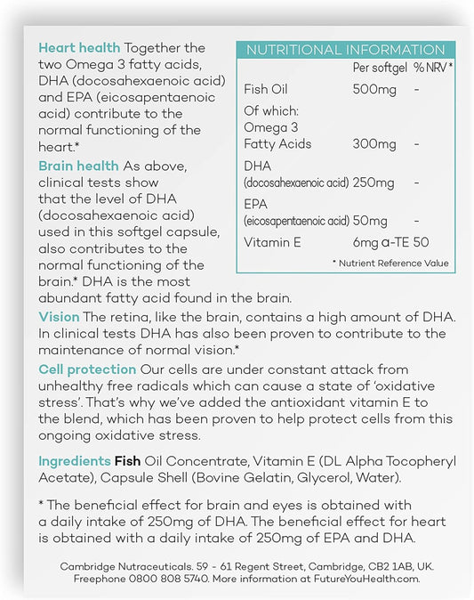 Omega 3 By Prime Fifty - Brain Health Supplement For The Over 50S - 28 Day Supply