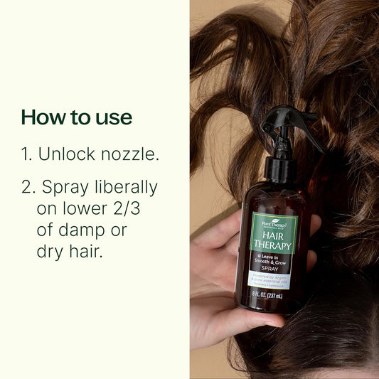 Plant Therapy Hair Therapy Leave In Smooth & Grow Spray 8 oz Smooth, Soften & Detangle, Paraben & Synthetic Fragrance Free