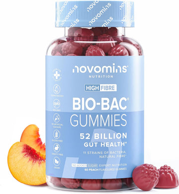 Probiotic Gummies – Bio-Bac 50 Billion Cfu Probiotics For Gut Health 11 Strains Of Live Bacteria - Pro Biotics For Gut Health Probiotic Supplements For Men And Women - Novomins
