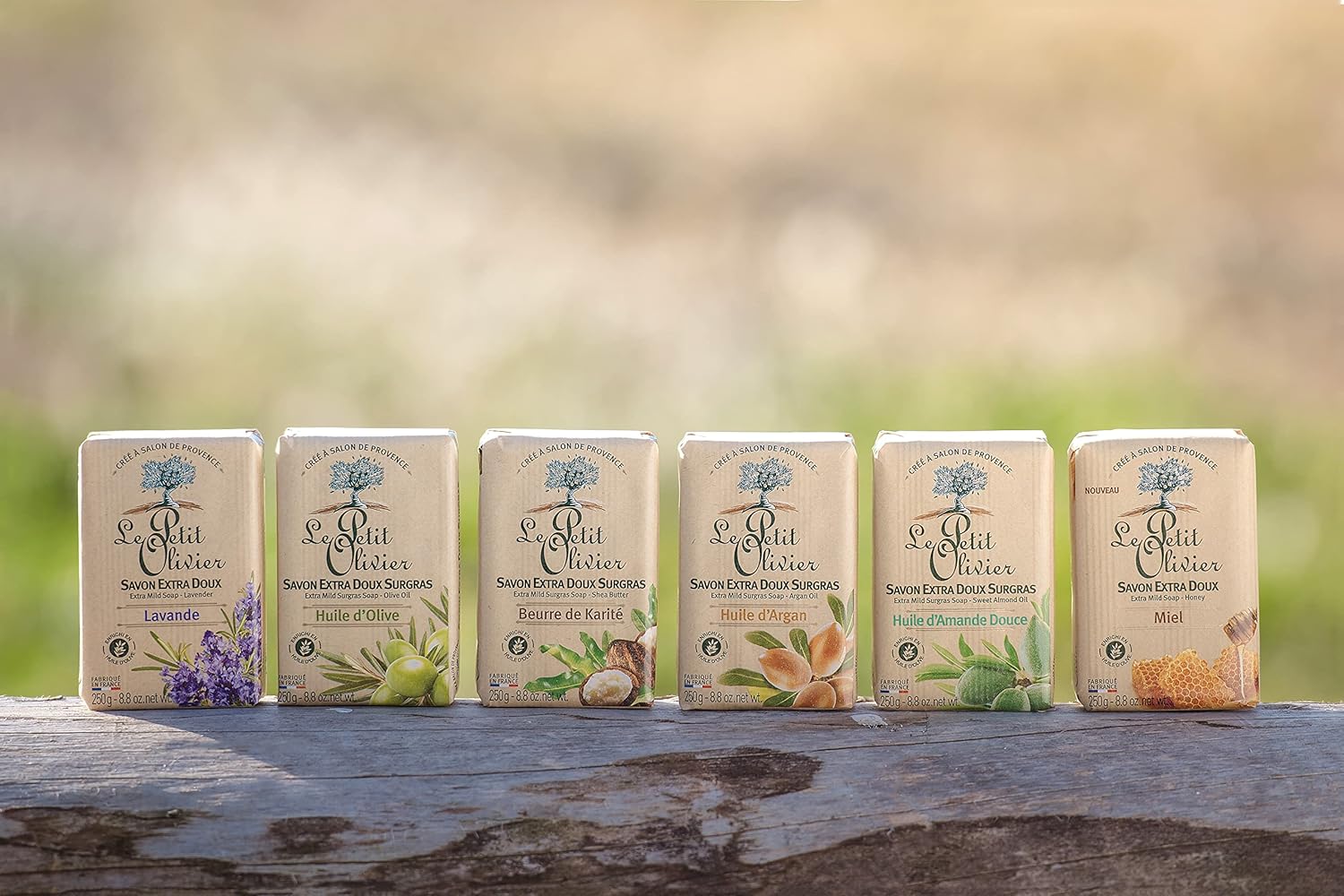 Le Petit Olivier Extra Mild Surgras Soap - Olive Oil - Gently Cleanses Skin - Delicately Perfumed - Vegetable Origin Based - 8.8 Oz : Bath Soaps : Beauty & Personal Care