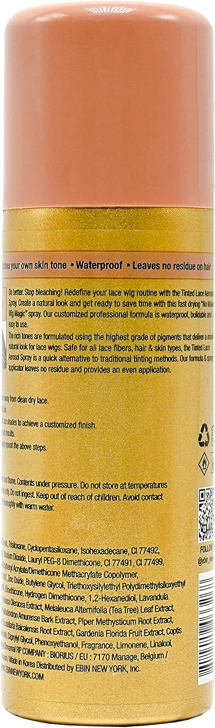 Ebin Tinted Lace Spray (80Ml, Medium Brown)