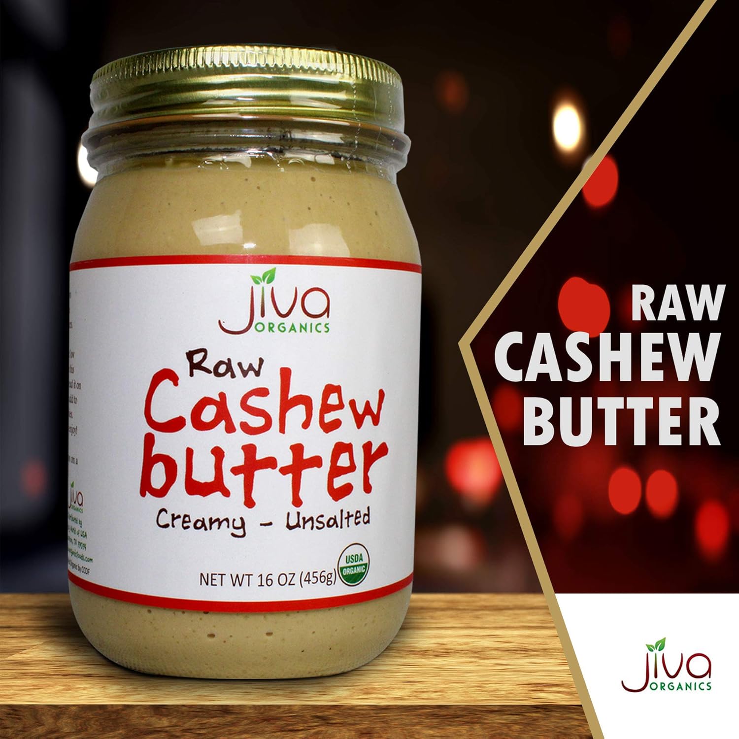 Jiva Organics Raw Organic Cashew Butter 16-Ounce Jar : Grocery & Gourmet Food