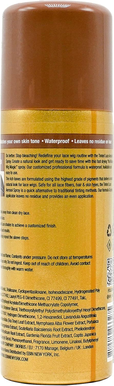 Ebin Tinted Lace Spray (80Ml, Dark Brown)