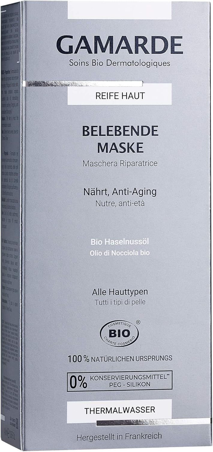Gamarde Organic Cosmetics: Invigorating Mask With Anti-Ageing Effect & Ani-Fatigue Formula For Mature Skin I Natural Cosmetics Face Mask I Natural Face Mask I Vegan Face Mask Men & Women I 40 Ml