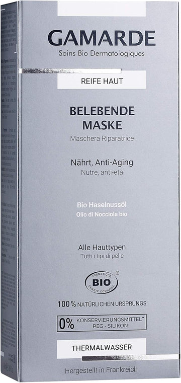 Gamarde Organic Cosmetics: Invigorating Mask With Anti-Ageing Effect & Ani-Fatigue Formula For Mature Skin I Natural Cosmetics Face Mask I Natural Face Mask I Vegan Face Mask Men & Women I 40 Ml
