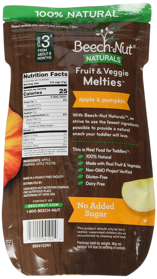 Beech-Nut Melties Apple & Pumpkin Fruit/Veggie, 0.11857142857142856 Oz