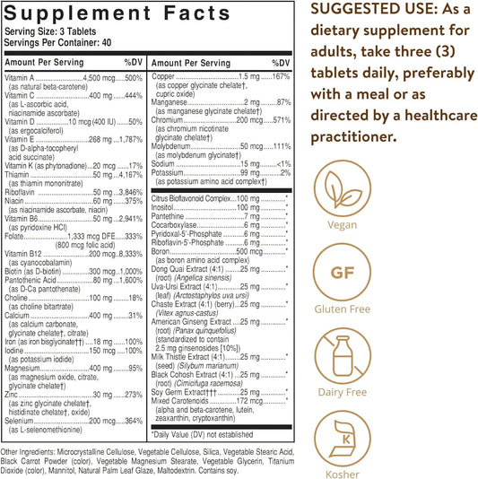 Solgar Female Multiple, 120 Tablets - Multivitamin, Mineral & Herbal Formula for Women - Advanced Phytonutrient - Vegan, Gluten Free, Dairy Free - 40 Servings