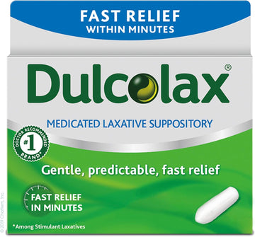Dulcolax Fast Relief Medicated Laxative Suppositories Fast Relief, Rectal Use Only, Bisacodyl, 10 mg, 28 Count