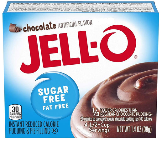 Jell-O Sugar Free Instant Pudding Variety, Chocolate, Vanilla, Banana Creme, And Pistachio, One 1 Oz Box Of Each Flavor With Spice Of Life Mini Bamboo Spatula