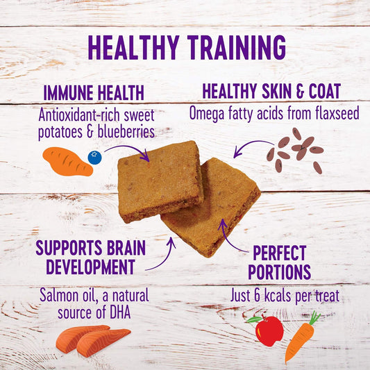 Wellness Soft Puppy Bites Healthy Grain-Free Treats for Training, Dog Treats with Real Meat and DHA, No Artificial Flavors (Lamb & Salmon, 3-Ounce Bag)