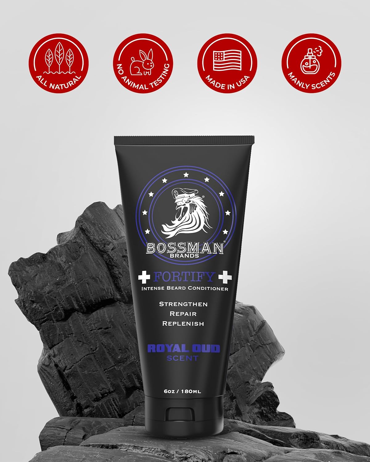 Bossman Fortify Intense Beard Conditioner For Men (Hammer Scent) – Moisturizes, Replenishes & Protects With Natural Ingredients – Thicker Formula, Made In Usa : Beauty & Personal Care