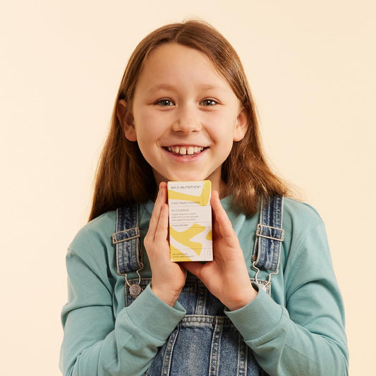Wild Nutrition Food-Grown® Kids Daily Multi Nutrient | Kids Multivitamin With B Vitamins, Magnesium, Zinc, Vitamin D, And More To Support Immunity, Bones, And Cognitive Development | 60 Capsules