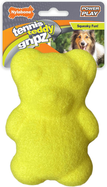 Nylabone Power Play Tennis Teddy Gripz Bear Dog Toy Teddy Medium (1 Count)