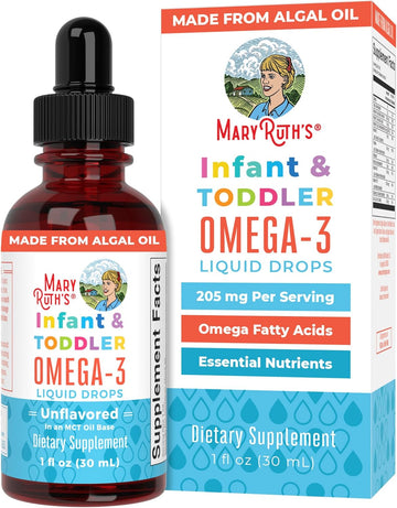 Maryruth'S Infant And Toddler Omega-3 Liquid Drops By | 200Mg Dha And 2Mg Epa Per Serving | Overall Wellness And Healthy Development | Unflavored | 1 Fl Oz
