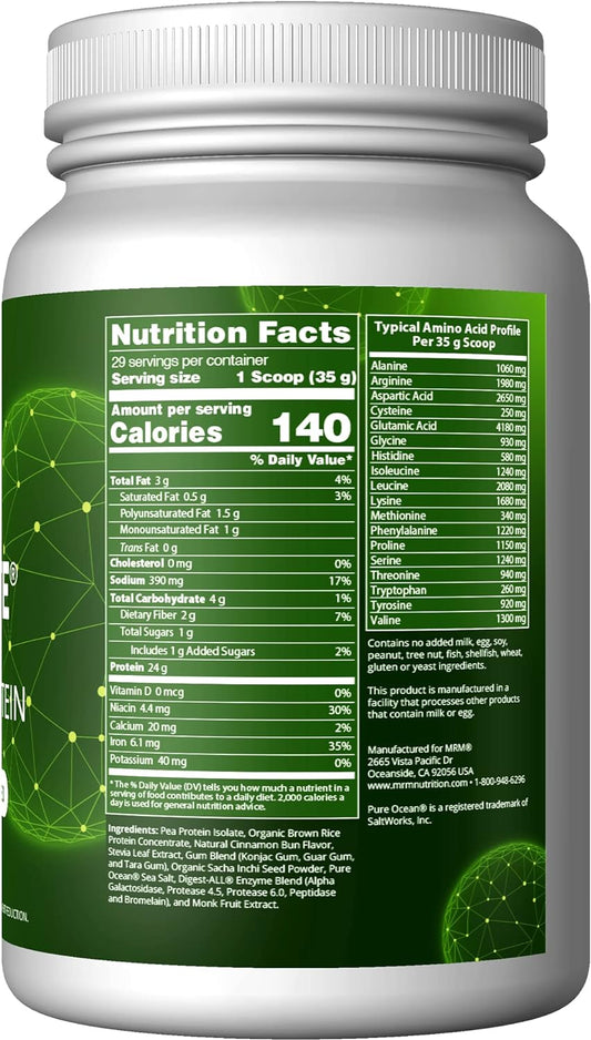MRM Nutrition Veggie Elite Performance Protein | Cinnamon Bun Flavored