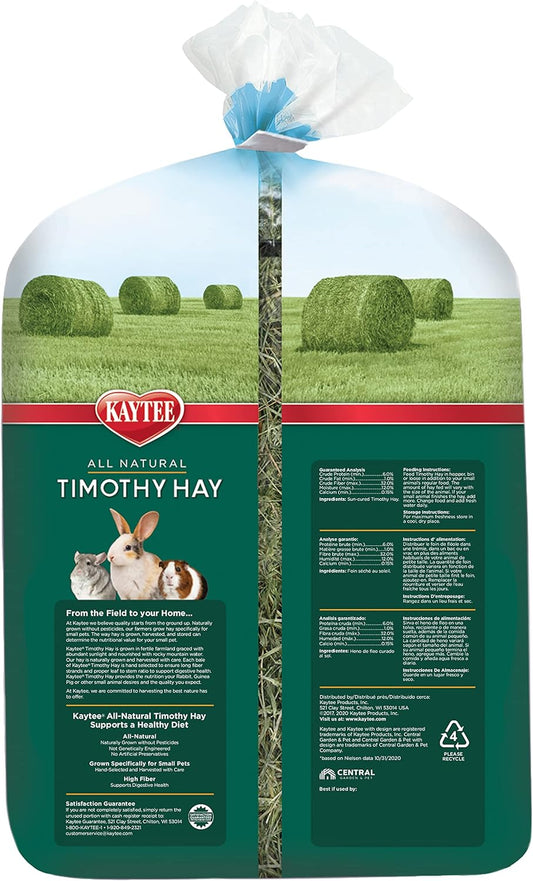 Kaytee All Natural Timothy Hay For Guinea Pigs, Rabbits & Other Small Animals, 12 Pound