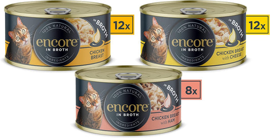 Encore 100% Natural Wet Cat Food Multipack Chicken Selection in Broth (Pack of 32 x 70g Tins)?ENC1101-1EN