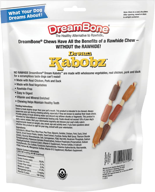 Dreambone Dream Kabobz, Rawhide Free Dog Chew Sticks Made Made With Real Chicken And Vegetables, 18 Count