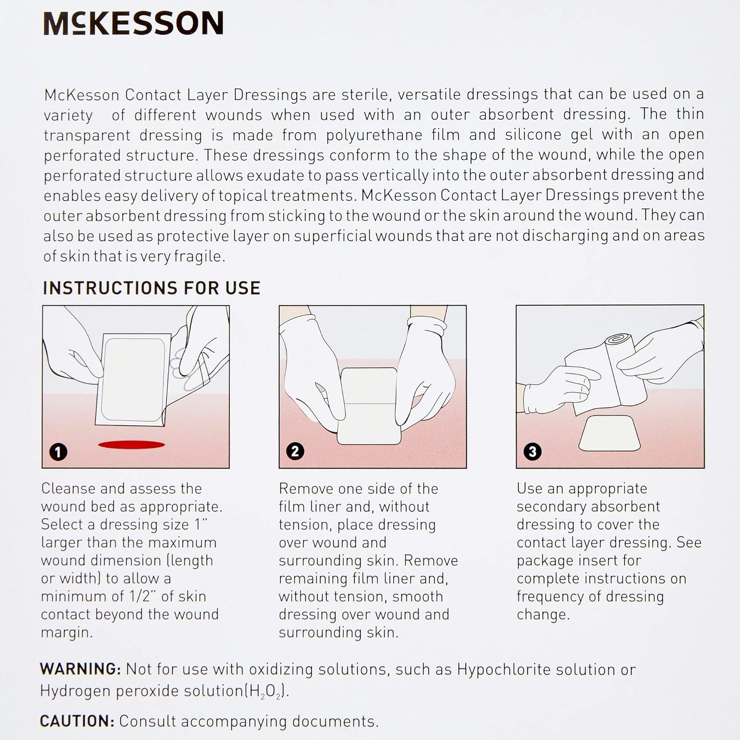 McKesson Contact Layer Dressing, Sterile, Silicone Adhesive, 4 in x 7.2 in, 10 Count, 1 Pack : Health & Household