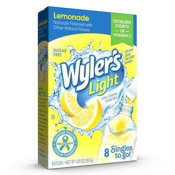 Wyler'S Light Singles Water Drink Mix To Go Powder Packets, Lemonade, 8 Count