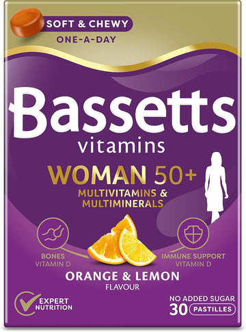 Bassetts Vitamins Woman 50+ Multivitamins & Multiminerals Orange & Lemon Flavour 30 Gummy Pastilles