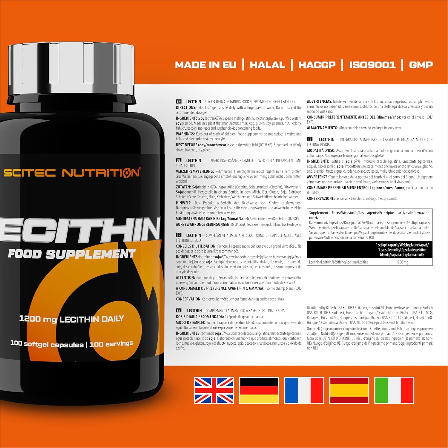 Scitec Nutrition Lecithin | Lecithin from Soybean Oil | 1200 mg of Lecithin per Day | 100-dose Package, 100 Softgel Capsules : Amazon.co.uk: Health & Personal Care