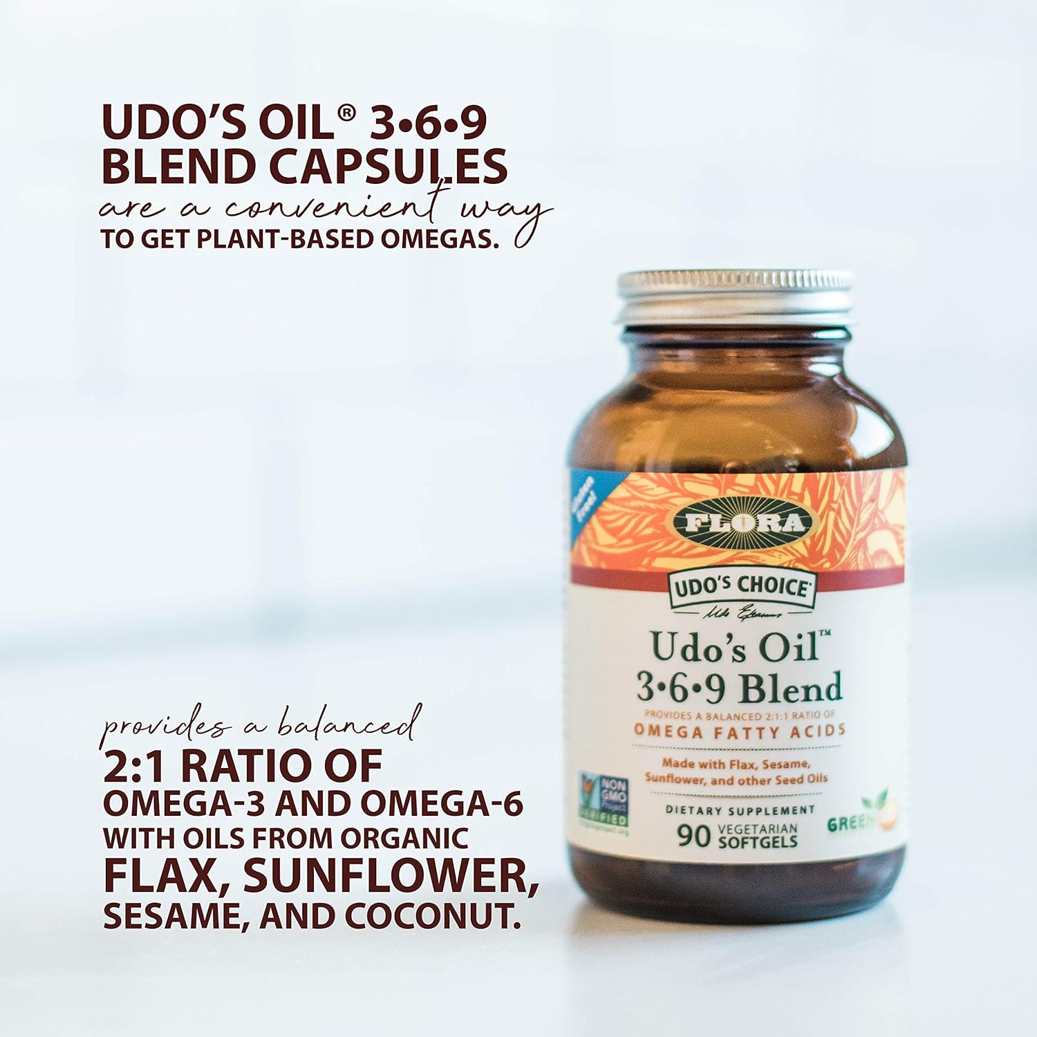 Flora - Udo'S Choice, Omega 369 Oil Blend, Vegetarian Capsules, 180 Count,61582 : Health & Household