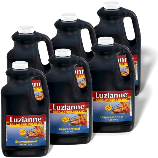 Luzianne Iced Tea Concentrate, Unsweetened, Just Add Water, 64 Fl Oz Bottle (Pack Of 6)