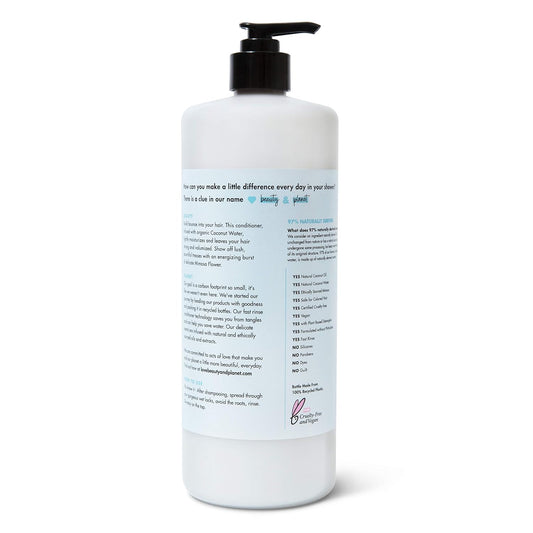 Love Beauty And Planet Volume And Bounty Thickening Conditioner Coconut Water And Mimosa Flower Hair Thickener Products For Fine Hair Silicone-Free, Vegan, 32.3 Oz