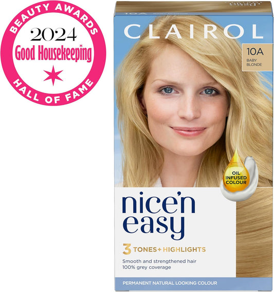 Clairol Nice'N Easy Crème, Natural Looking Oil Infused Permanent Hair Dye, 9B Light Beige Blonde