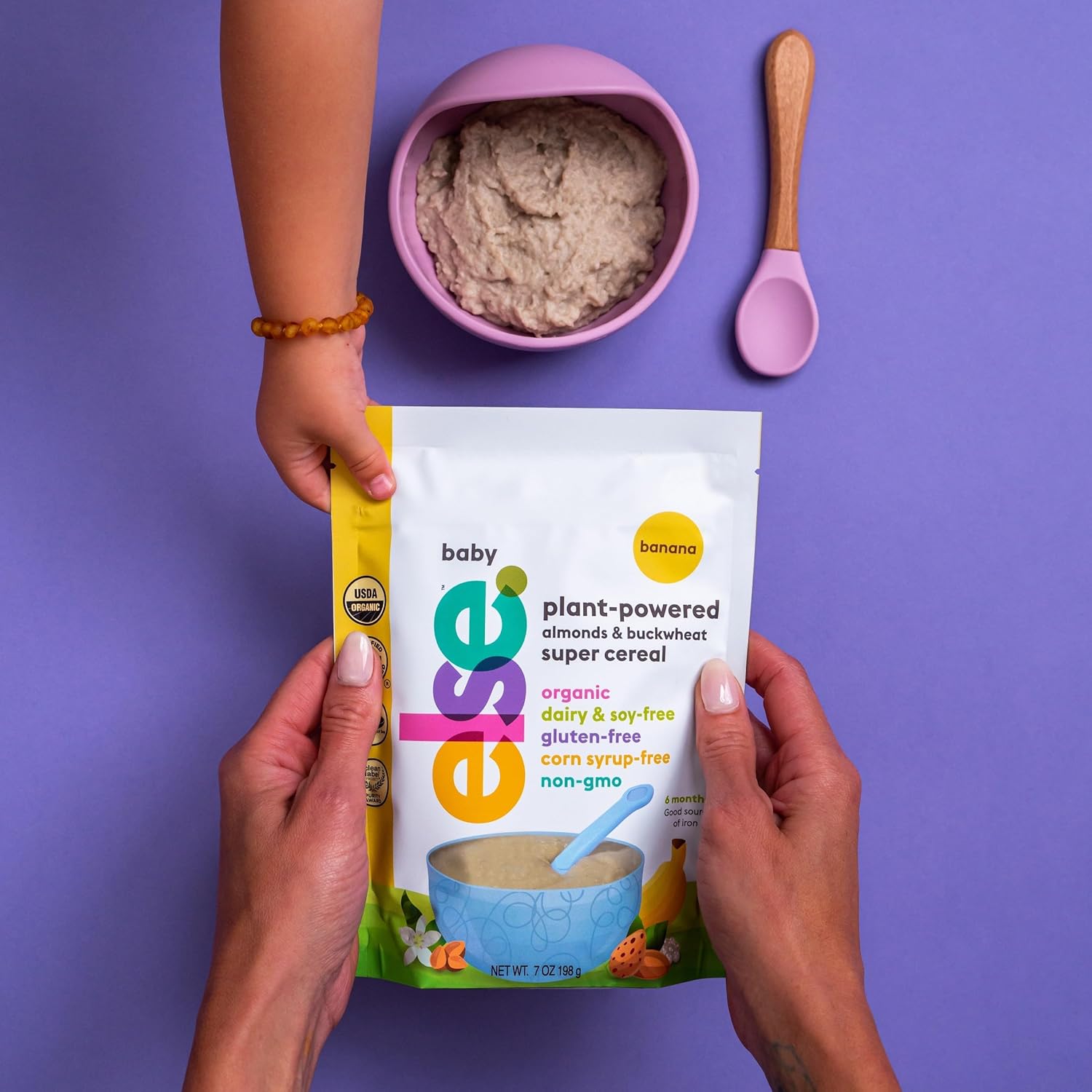 Else Nutrition Super Cereal For Babies 6 Mo+, Made With Real Whole Plants For A Nutritionally Balanced Meal, With Gluten Free Carbs And Plant Protein (Vanilla, 6 Pack)