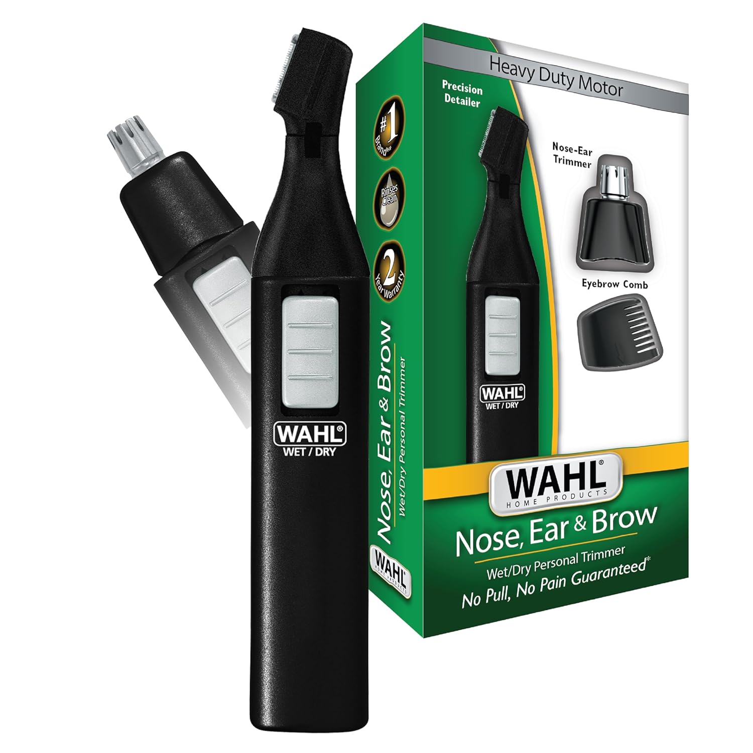 Wahl Battery Nose, Ear, & Eyebrow Wet/Dry Personal Nose Hair Trimmer For Men And Women - Model 5567-2701