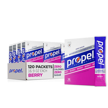 Propel Powder Packets Berry With Electrolytes, Vitamins And No Sugar 10 Count (Pack Of 12)