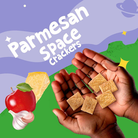 Get'Ems! From Gerber Parmesan Space Crackers, Kids Snack Made With Real Veggies & Fruits, Iron & Vitamin E - 4 Pack