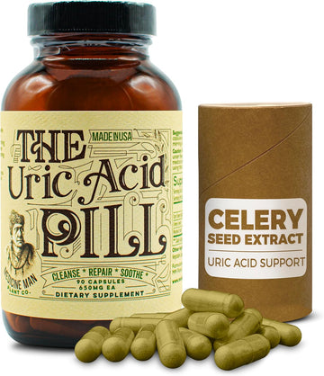 The Uric Acid Pill 90 Capsules - Uric Acid Supplement With Tart Cherry Extract, Celery Seeds, And Burdock Root - Uric Acid Support Supplement Containing Non-Gmo And Herbal Ingredients
