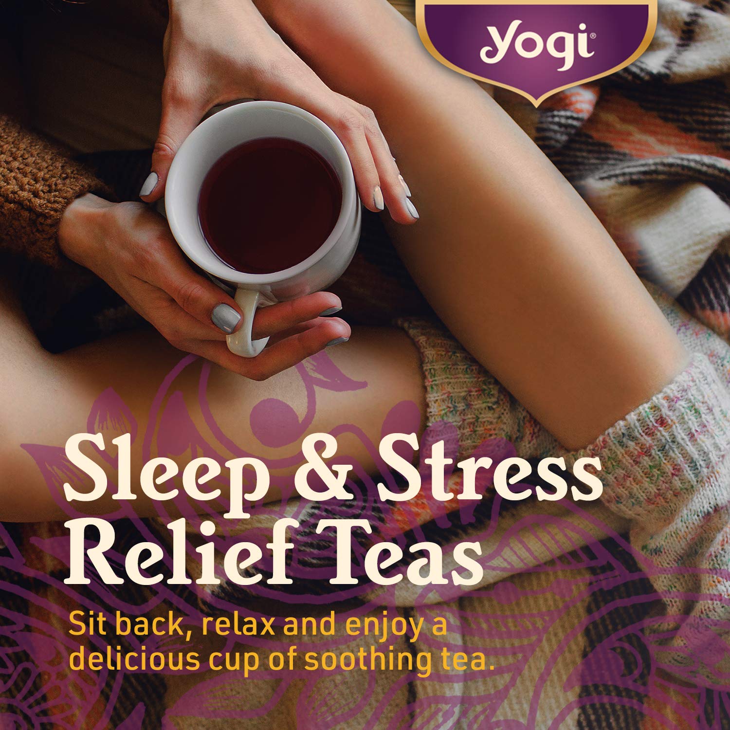 Yogi Tea Relaxed Mind Tea - 16 Tea Bags Per Pack (4 Packs) - Relaxing, Calming Organic Tea For Stress Support - Includes Ashwagandha Root, Sage Leaf, Lavender Flower, Peppermint Leaf & More