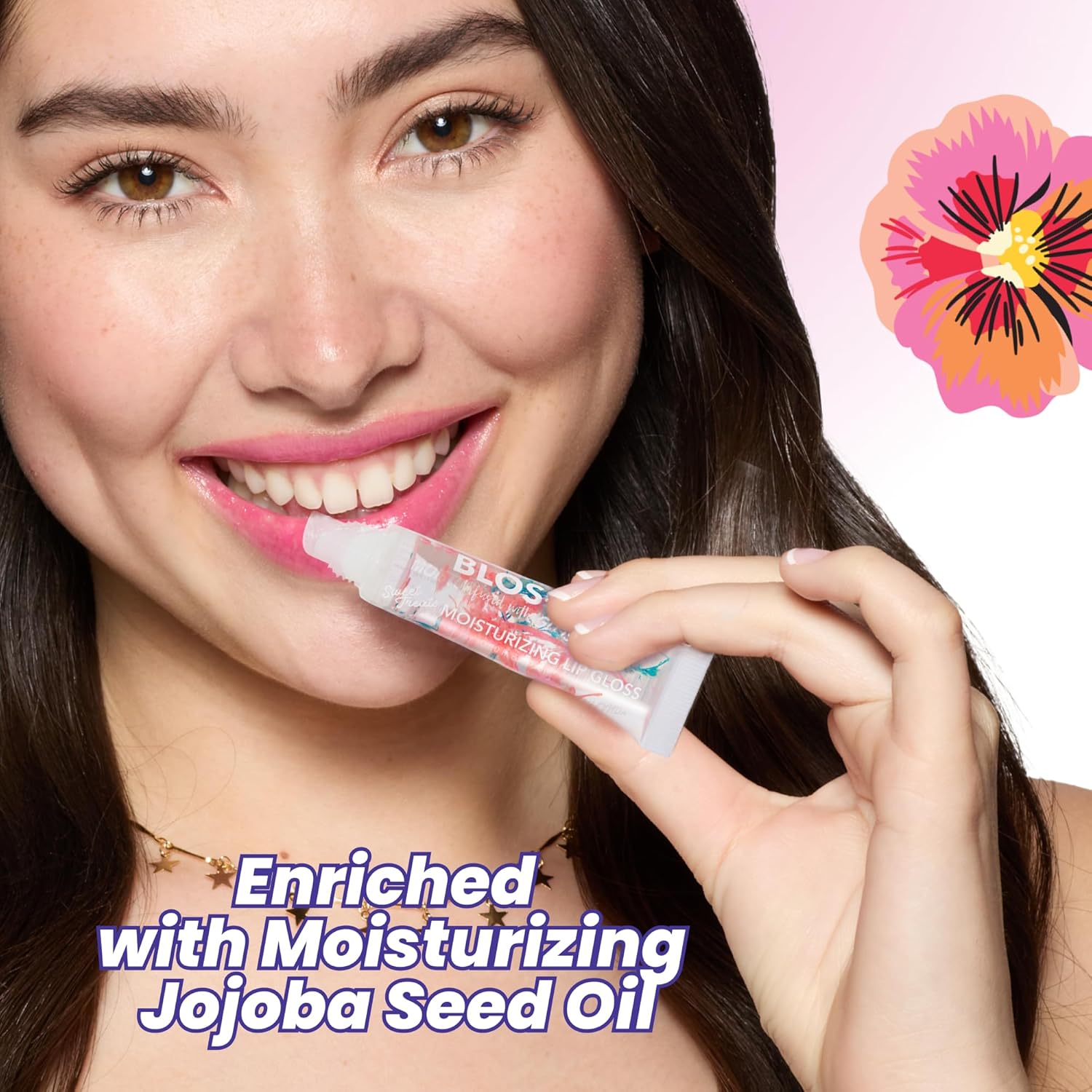 Blossom Tinted Lip Gloss, High Shine Lip Gel, Strawberry Scented, Thick Moisturizing Lip Gloss Tubes, Infused With Real Flowers, 0.4Oz, Let Love Shine Rainbow : Beauty & Personal Care